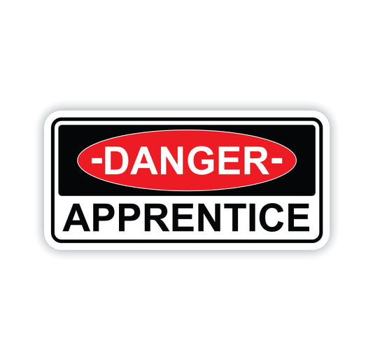 Danger Aprentice Hard Hat Sticker Decal